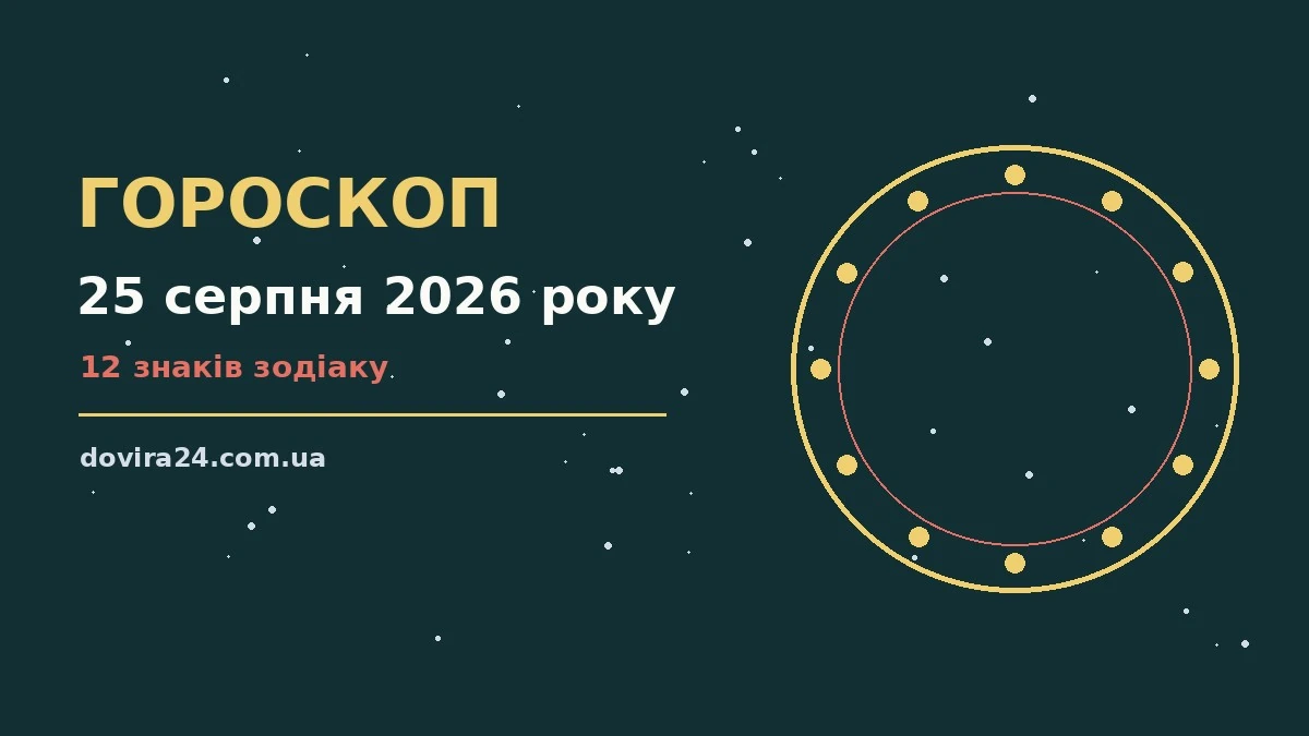 Зодіакальний знак на тлі ранкового неба, гороскоп на 25 серпня 2026 року