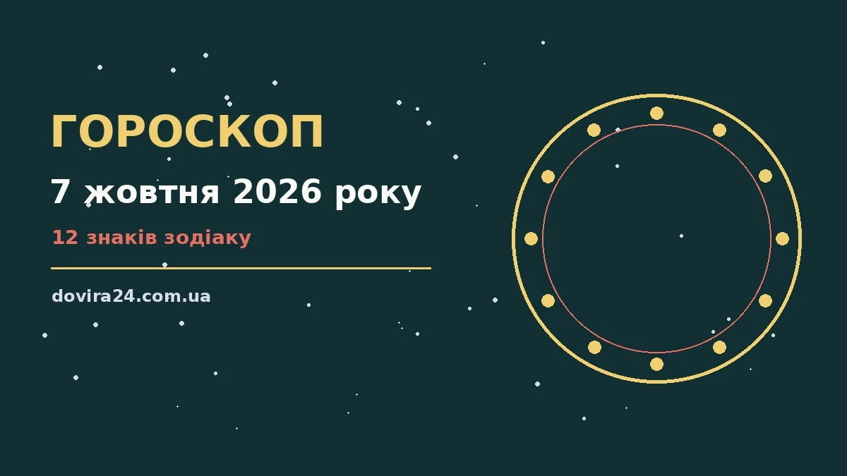 Астрологічний гороскоп на середу 7 жовтня 2026 року з символами знаків Зодіаку